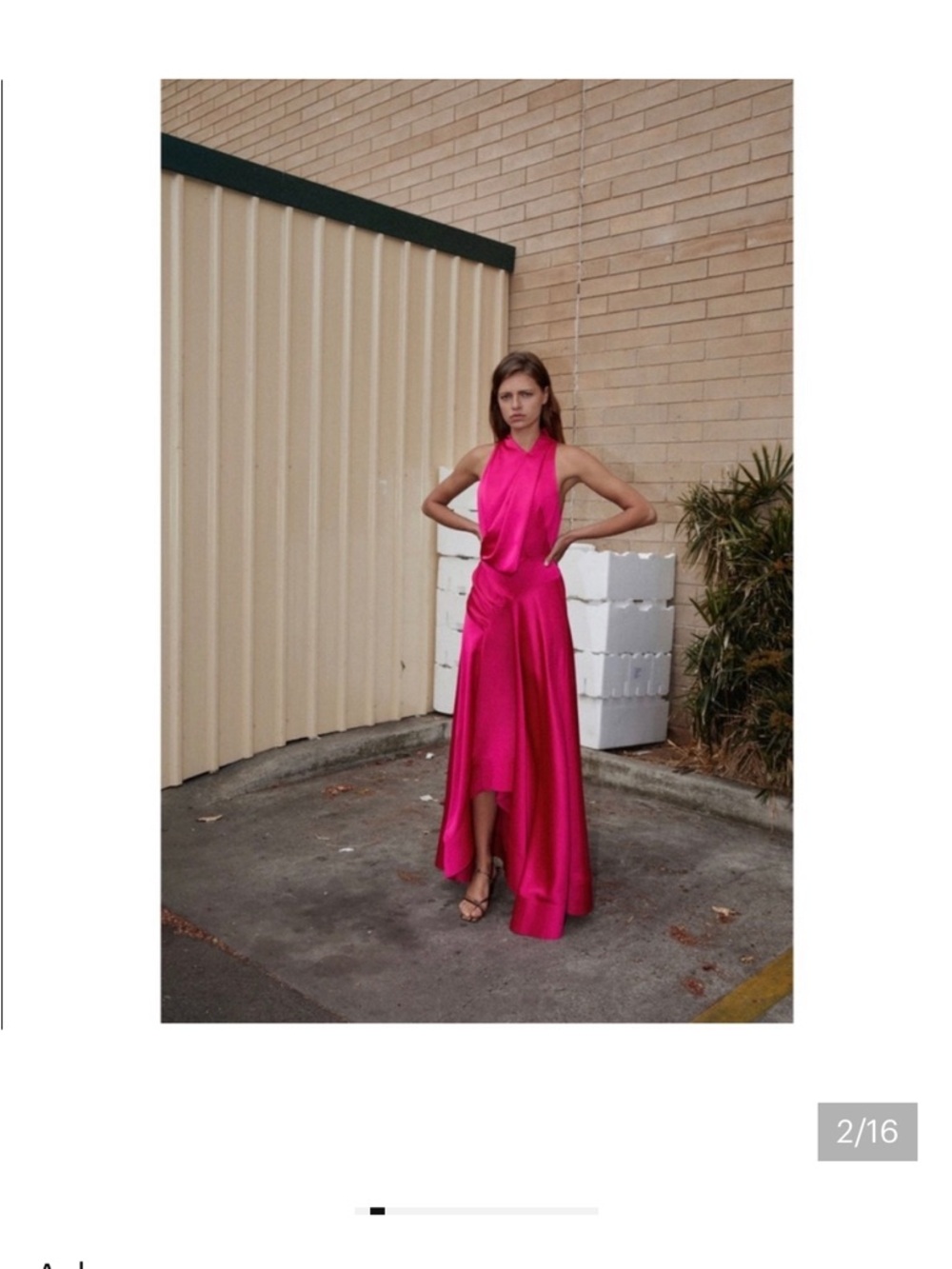 Acler Hot Pink Asymmetrical Satin Dress - Picture 5 of 5